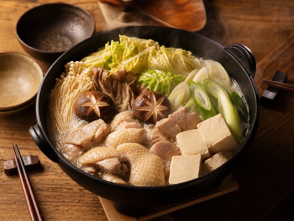 Chanko nabe (hot pot) meal served after a show